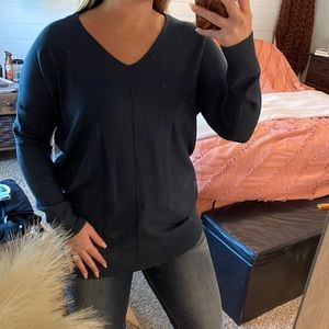 Dark blue v-neck sweater